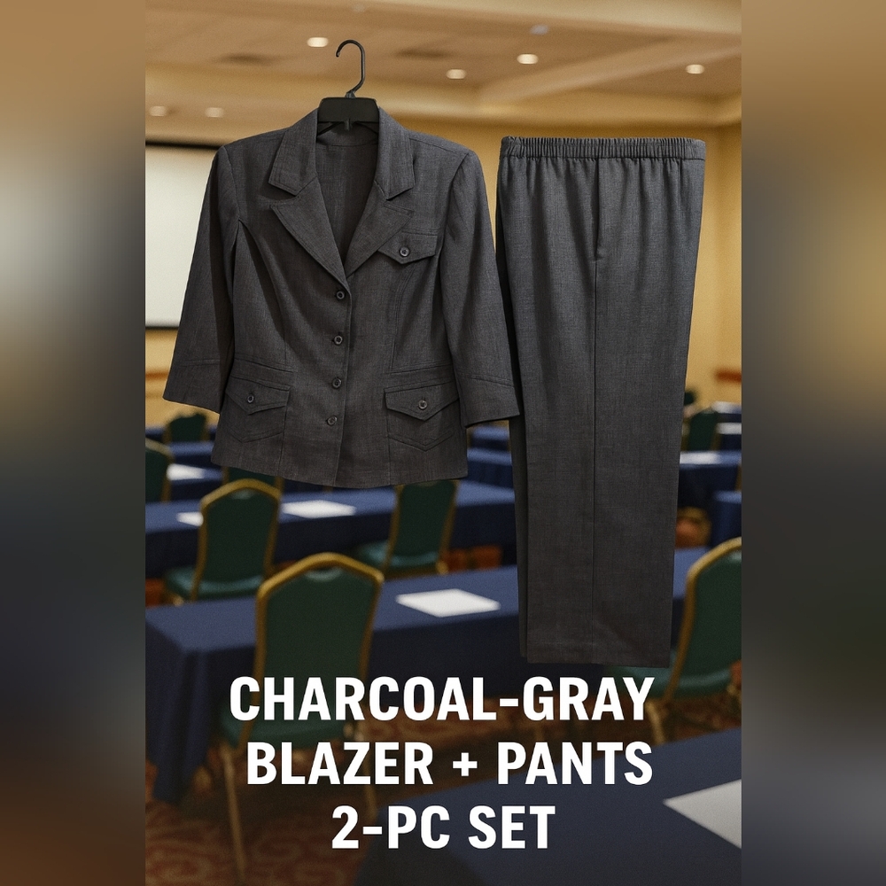 Sag Harbor Dark Gray Suit Set